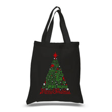 Load image into Gallery viewer, Holiday Christmas Tree - Small Word Art Tote Bag