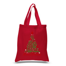 Load image into Gallery viewer, Holiday Christmas Tree - Small Word Art Tote Bag