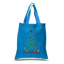 Load image into Gallery viewer, Holiday Christmas Tree - Small Word Art Tote Bag