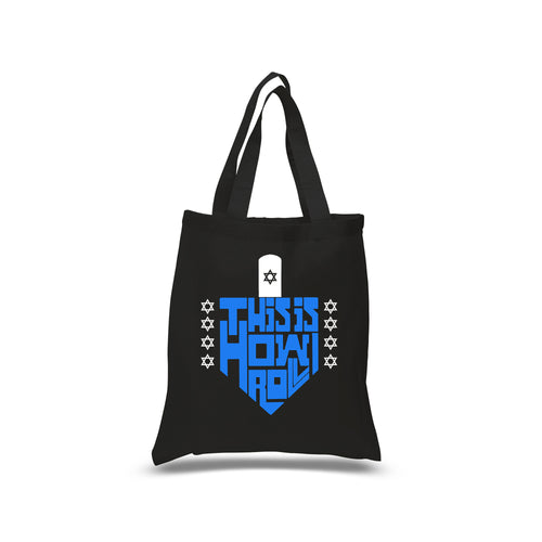 This is How I Roll Dreidel - Small Word Art Tote Bag