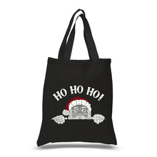 Load image into Gallery viewer, Peeking Santa - Small Word Art Tote Bag