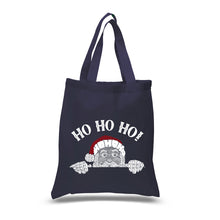 Load image into Gallery viewer, Peeking Santa - Small Word Art Tote Bag