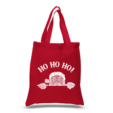 Load image into Gallery viewer, Peeking Santa - Small Word Art Tote Bag