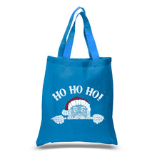 Load image into Gallery viewer, Peeking Santa - Small Word Art Tote Bag