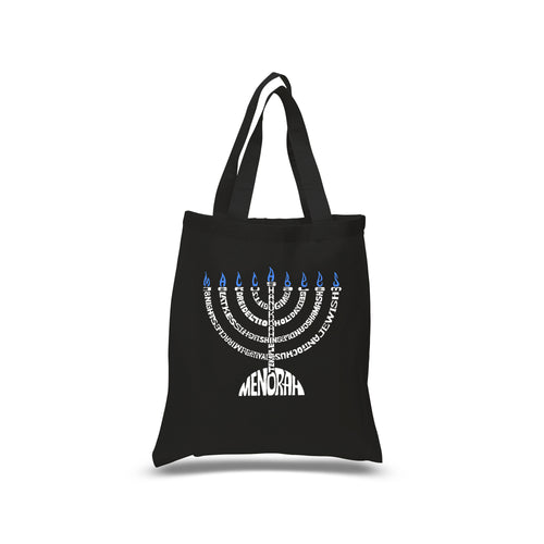 Hanukkah Menorah - Small Word Art Tote Bag