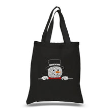 Load image into Gallery viewer, Peeking Snowman - Small Word Art Tote Bag