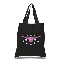 Load image into Gallery viewer, Cowgirl Cowskull - Small Word Art Tote Bag