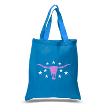 Load image into Gallery viewer, Cowgirl Cowskull - Small Word Art Tote Bag