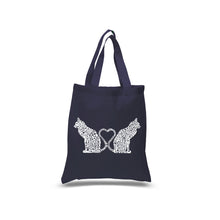 Load image into Gallery viewer, Cat Tail Hearts - Small Word Art Tote Bag