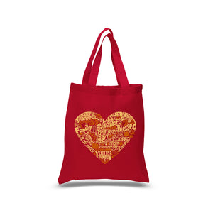 Thanksgiving Heart - Small Word Art Tote Bag