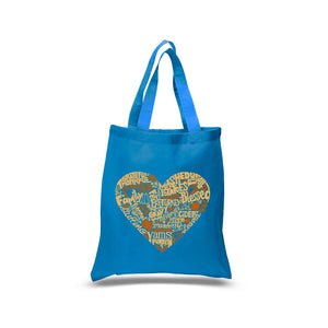 Thanksgiving Heart - Small Word Art Tote Bag