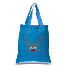 Load image into Gallery viewer, Peeking Reindeer - Small Word Art Tote Bag