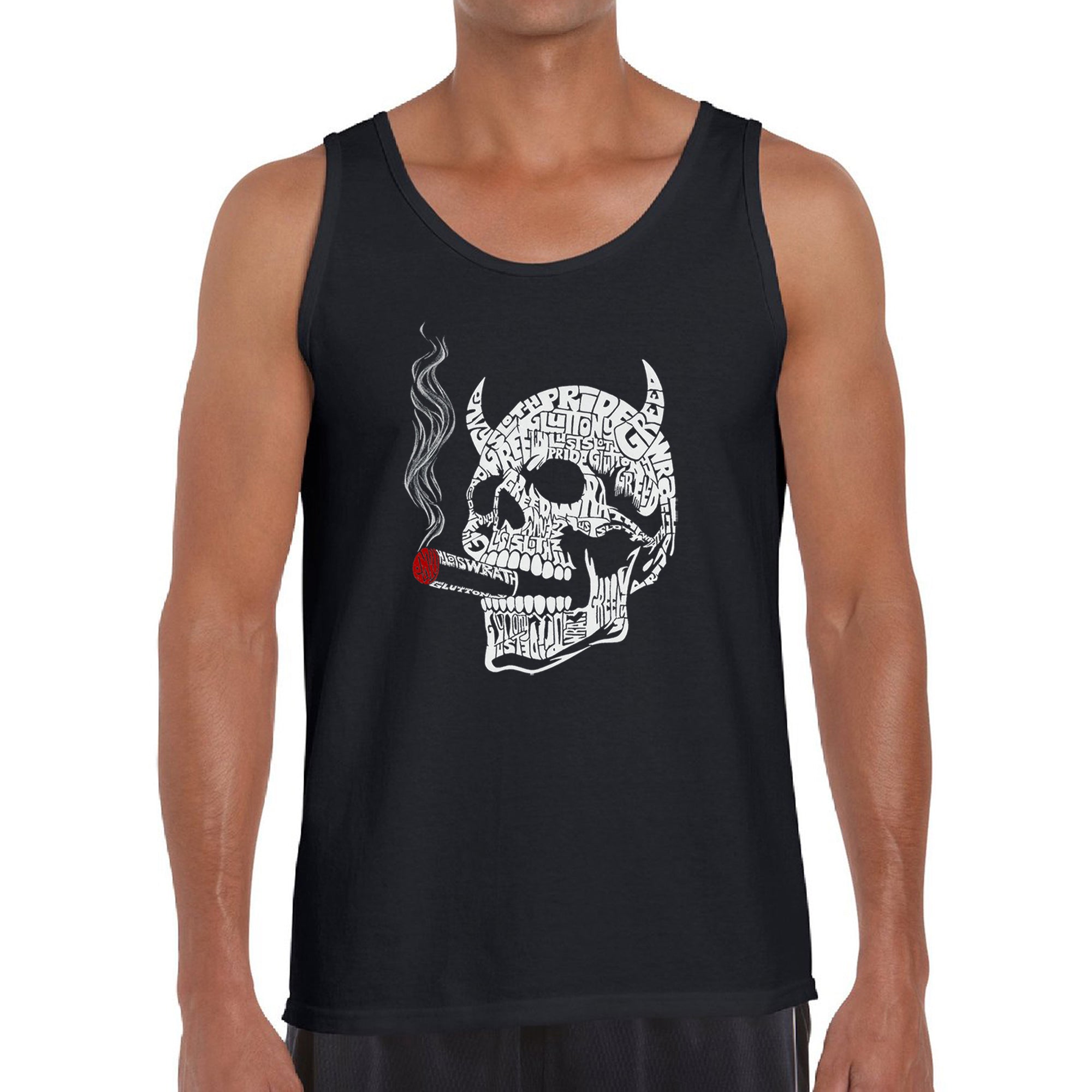 7 Deadly Sins Skull - Men's Word Art Tank Top – LA Pop Art