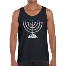 Load image into Gallery viewer, Hanukkah Menorah - Men&#39;s Word Art Tank Top