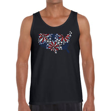 Load image into Gallery viewer, USA Fireworks - Men's Word Art Tank Top