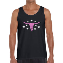Load image into Gallery viewer, Cowgirl Cowskull - Men's Word Art Tank Top