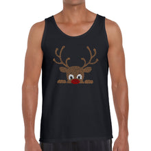 Load image into Gallery viewer, Peeking Reindeer - Men's Word Art Tank Top