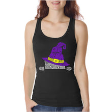 Load image into Gallery viewer, Peeking Witch Cat - Women&#39;s Word Art Tank Top