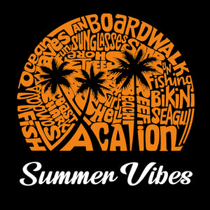 Summer Vibes - Women's Premium Word Art Flowy Tank Top