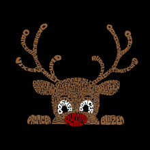 Load image into Gallery viewer, Peeking Reindeer - Men's Word Art Long Sleeve T-Shirt