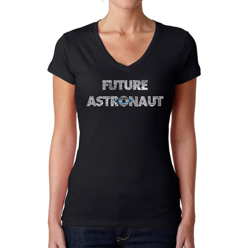 Future Astronaut - Women's Word Art V-Neck T-Shirt