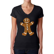Load image into Gallery viewer, Gingerbread - Women&#39;s Word Art V-Neck T-Shirt