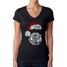 Load image into Gallery viewer, Santa Pics - Women's Word Art V-Neck T-Shirt