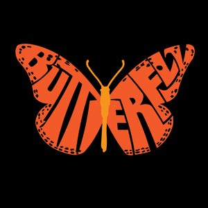 Butterfly - Women's Word Art V-Neck T-Shirt