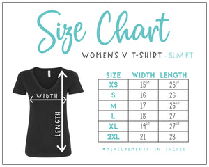 Music Notes Guitar - Women's Word Art V-Neck T-Shirt