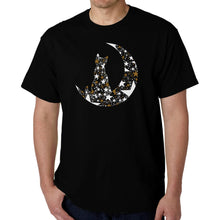 Load image into Gallery viewer, Cat Sitting On Moon - Men's Word Art T-Shirt