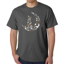 Load image into Gallery viewer, Cat Sitting On Moon - Men's Word Art T-Shirt