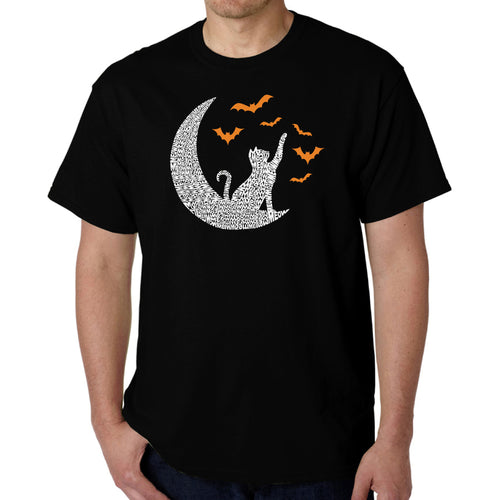 Halloween Cat Moon - Men's Word Art T-Shirt