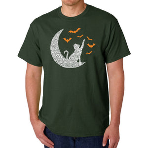 Halloween Cat Moon - Men's Word Art T-Shirt