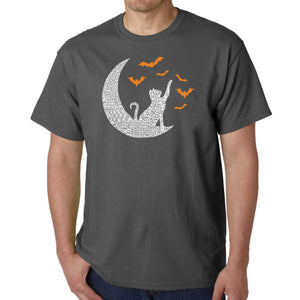 Halloween Cat Moon - Men's Word Art T-Shirt