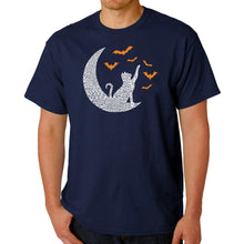 Load image into Gallery viewer, Halloween Cat Moon - Men&#39;s Word Art T-Shirt