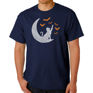 Halloween Cat Moon - Men's Word Art T-Shirt