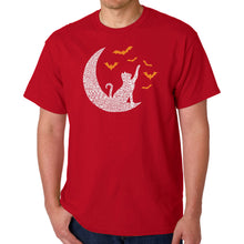 Load image into Gallery viewer, Halloween Cat Moon - Men&#39;s Word Art T-Shirt