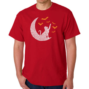 Halloween Cat Moon - Men's Word Art T-Shirt