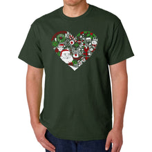 Load image into Gallery viewer, Christmas Themed Heart - Men's Word Art T-Shirt