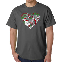 Load image into Gallery viewer, Christmas Themed Heart - Men's Word Art T-Shirt