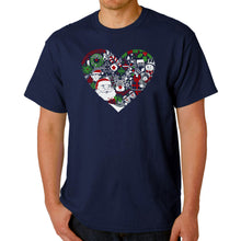 Load image into Gallery viewer, Christmas Themed Heart - Men's Word Art T-Shirt