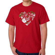 Load image into Gallery viewer, Christmas Themed Heart - Men's Word Art T-Shirt