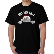Load image into Gallery viewer, Peeking Santa - Men's Word Art T-Shirt