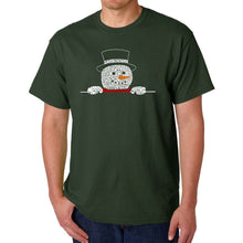 Load image into Gallery viewer, Peeking Snowman - Men's Word Art T-Shirt