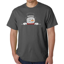 Load image into Gallery viewer, Peeking Snowman - Men's Word Art T-Shirt