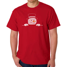 Load image into Gallery viewer, Peeking Snowman - Men's Word Art T-Shirt