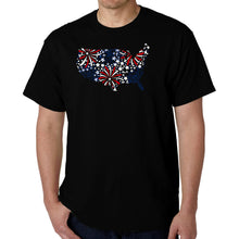 Load image into Gallery viewer, USA Fireworks - Men's Word Art T-Shirt