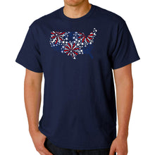 Load image into Gallery viewer, USA Fireworks - Men's Word Art T-Shirt