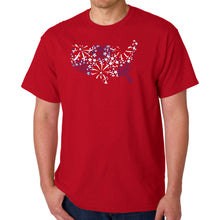 Load image into Gallery viewer, USA Fireworks - Men's Word Art T-Shirt
