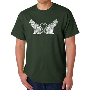 Cat Tail Hearts - Men's Word Art T-Shirt